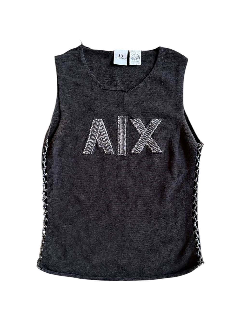 Armani Exchange Y2K Archive Silver Tank Top